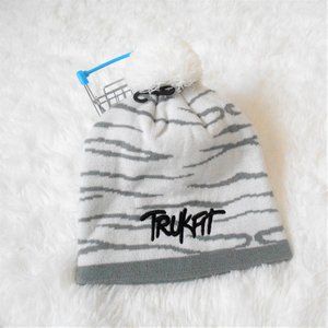 Trukfit Boys Youth Pom Pom Beanie Gray White